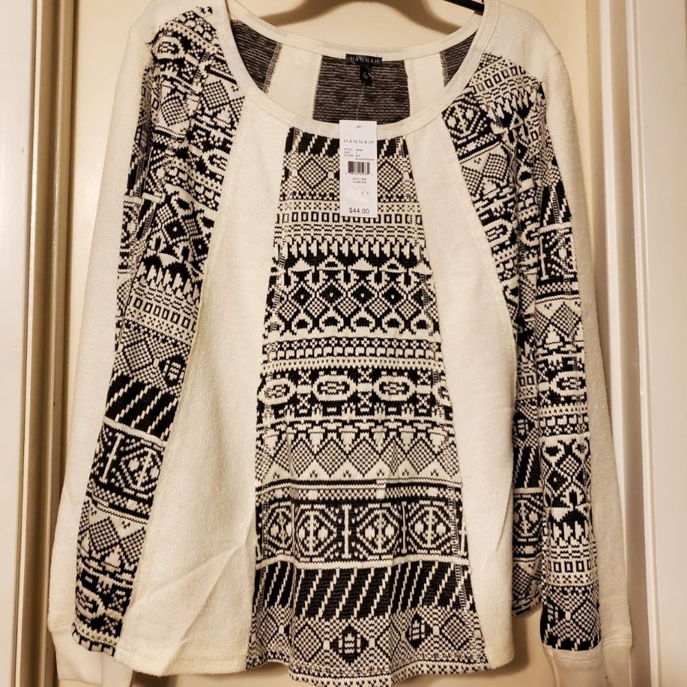 NWT Hanna Black and White blouse